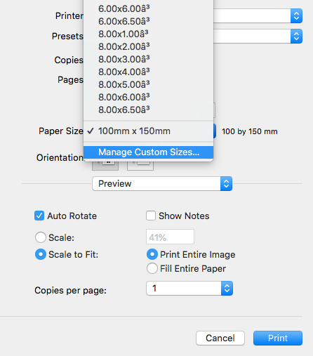 Label Printer Settings